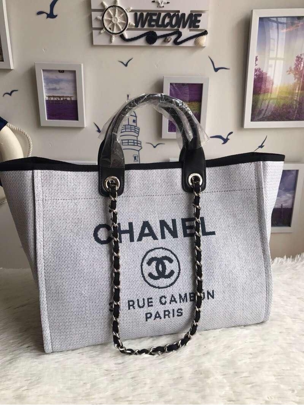 Novelty VIP large light gray Tote bag GWP